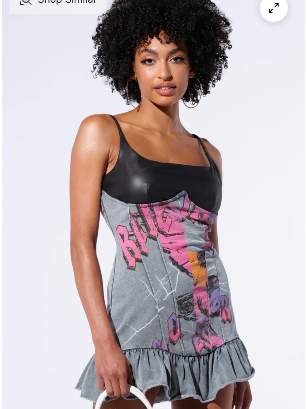Graffiti alley PU mini dress